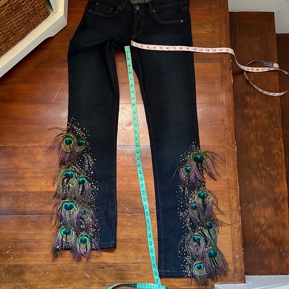 NWOT Ralph Lauren Black Label Peacock Feather Jeans - Picture 6 of 16